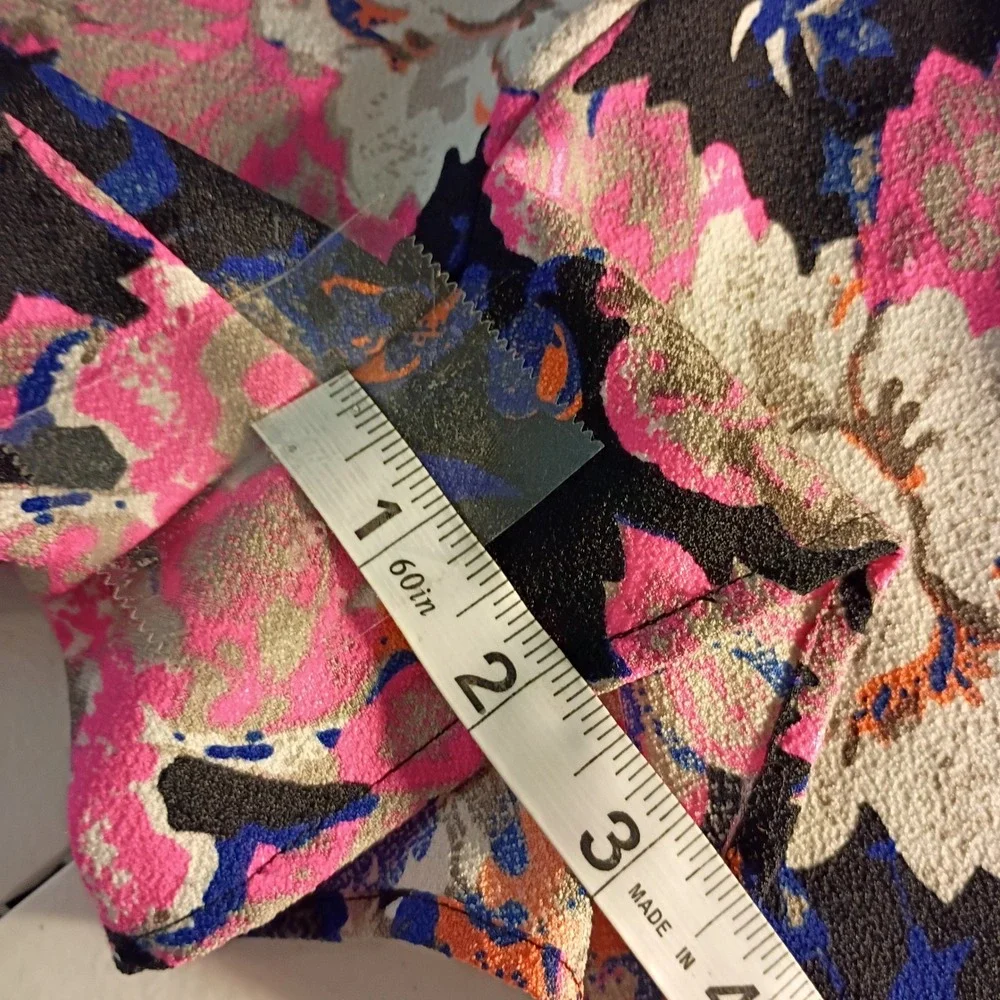 Sugarlips Women Floral High Waisted Shorts Pink Blue Black Exposed Zipper Small